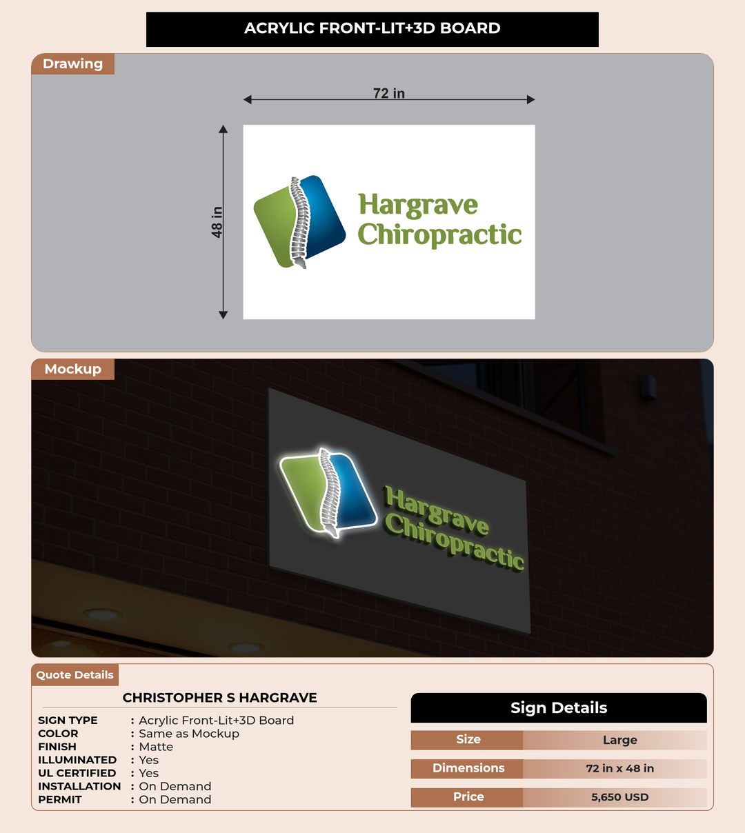 CUSTOM MOCKUP SIGN FOR Christopher S Hargrave
