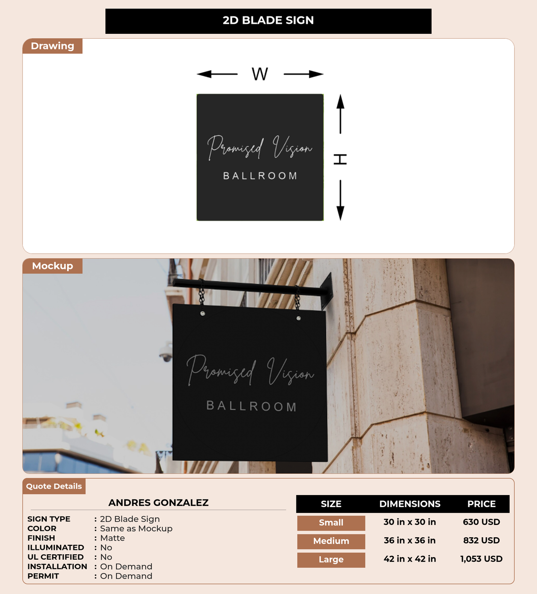 CUSTOM MOCKUP SIGN FOR Andres Gonzalez