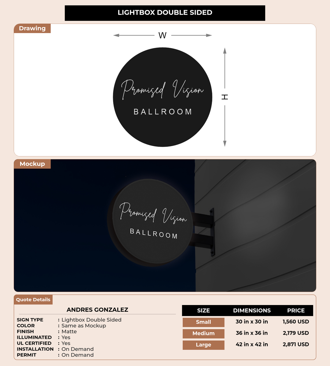 CUSTOM MOCKUP SIGN FOR Andres Gonzalez