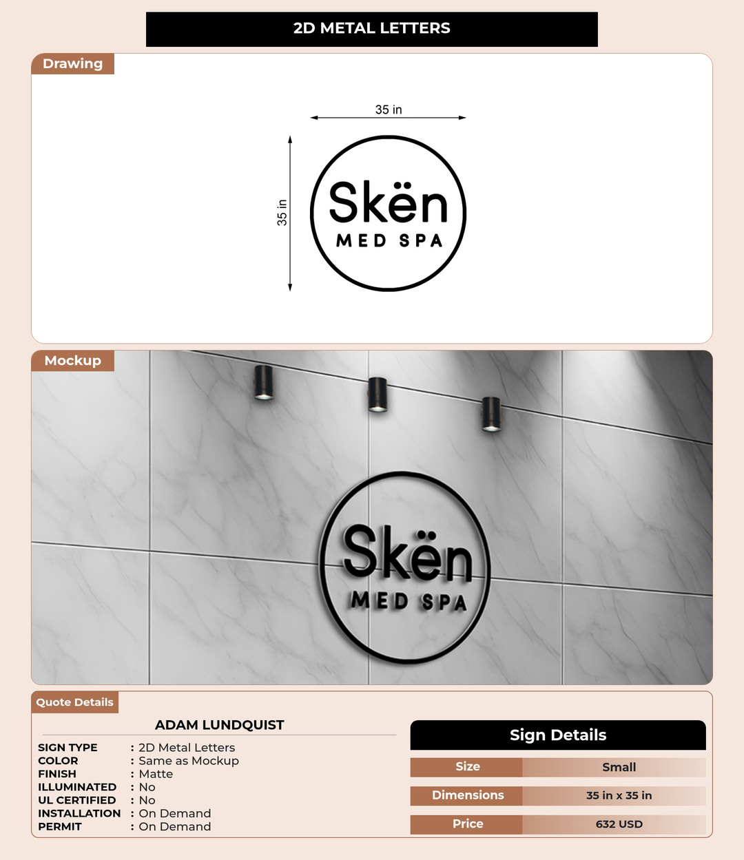 CUSTOM MOCKUP SIGN FOR Adam Lundquist