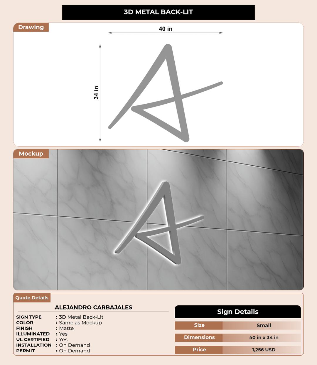 CUSTOM MOCKUP SIGN FOR Alejandro Carbajales