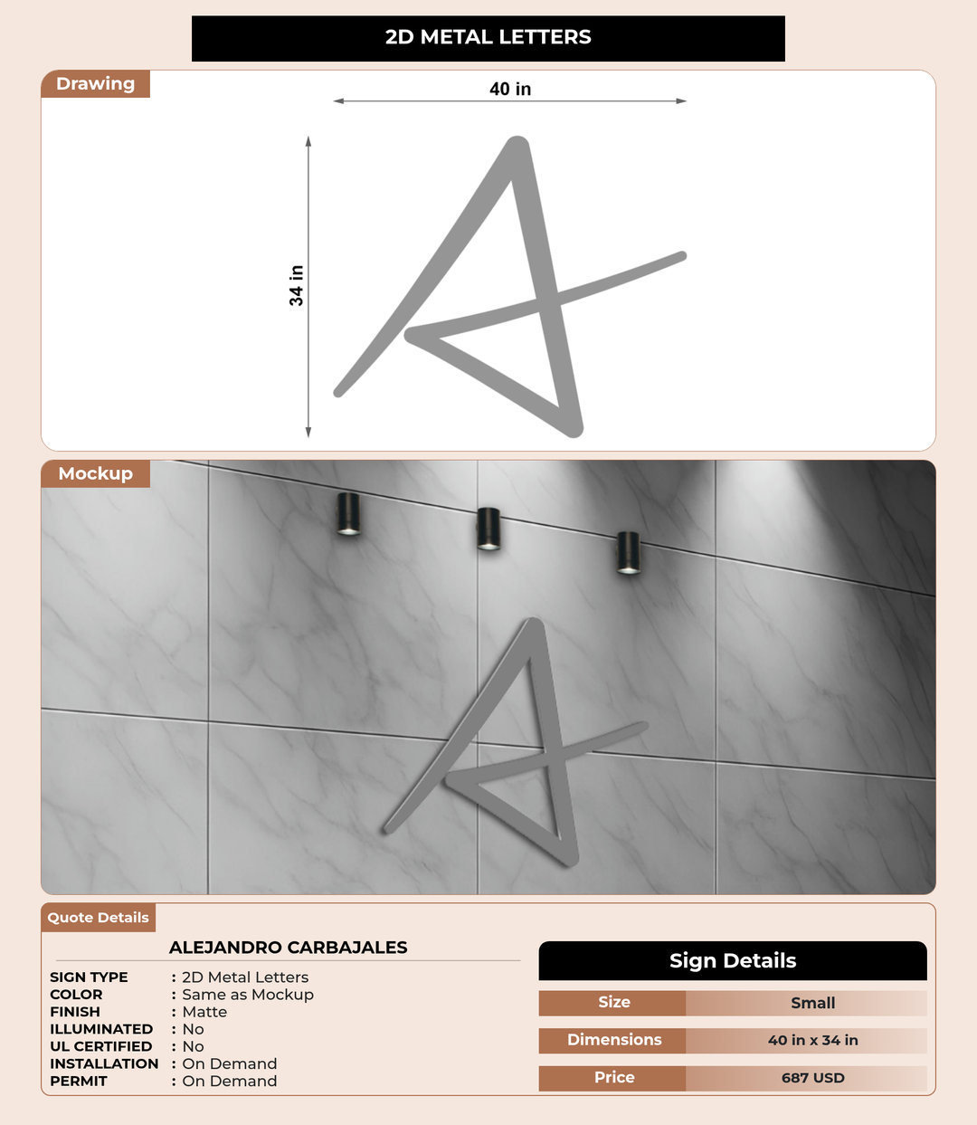 CUSTOM MOCKUP SIGN FOR Alejandro Carbajales