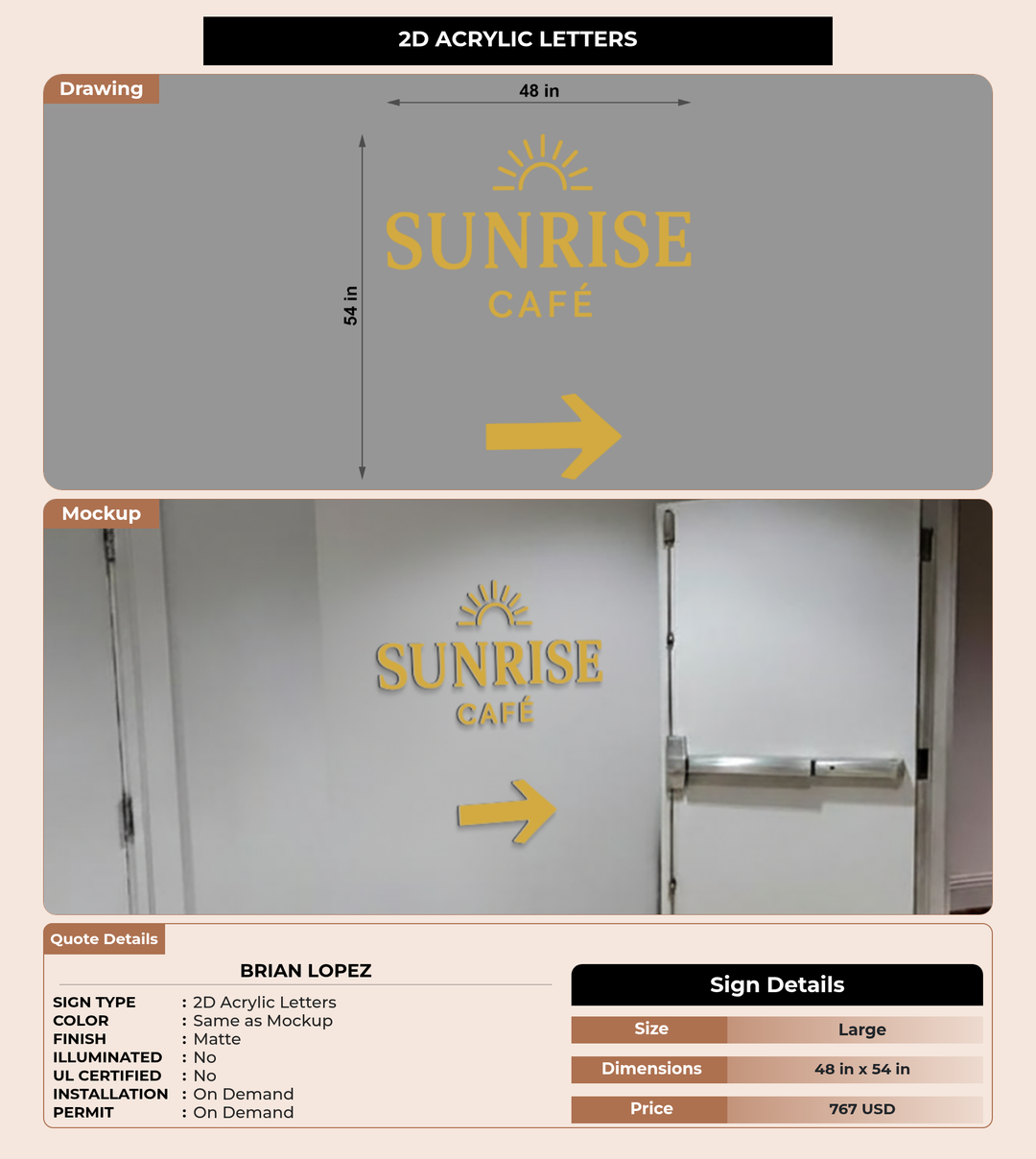 CUSTOM MOCKUP SIGN FOR BRIAN LOPEZ