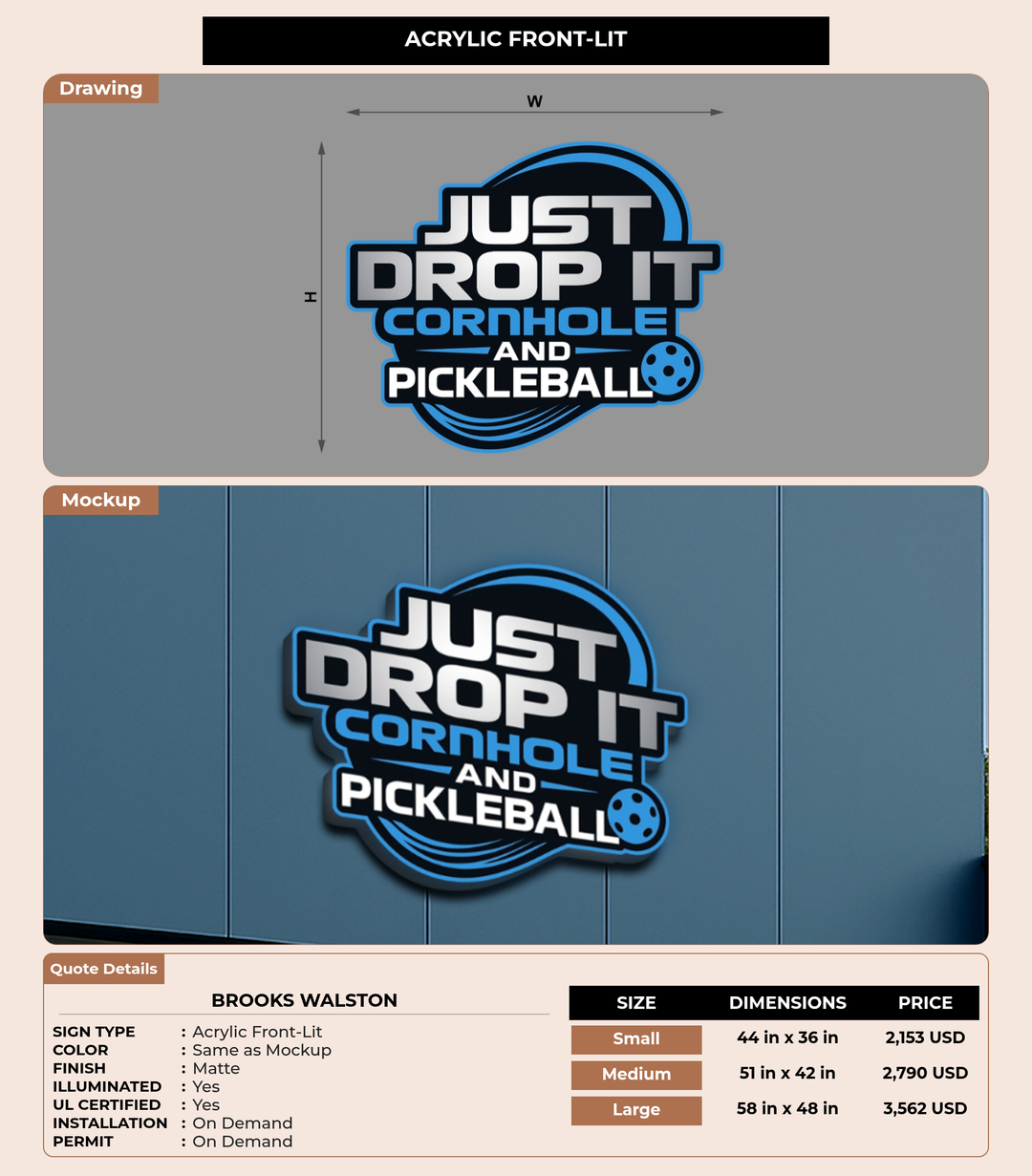 CUSTOM MOCKUP SIGN FOR Brooks Walston