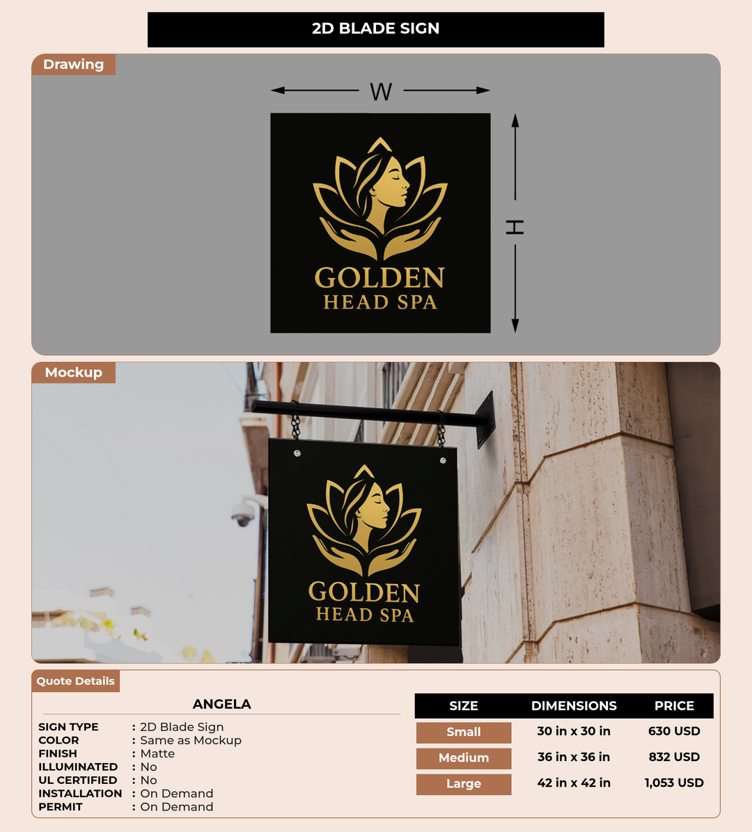 CUSTOM MOCKUP SIGN FOR Angela