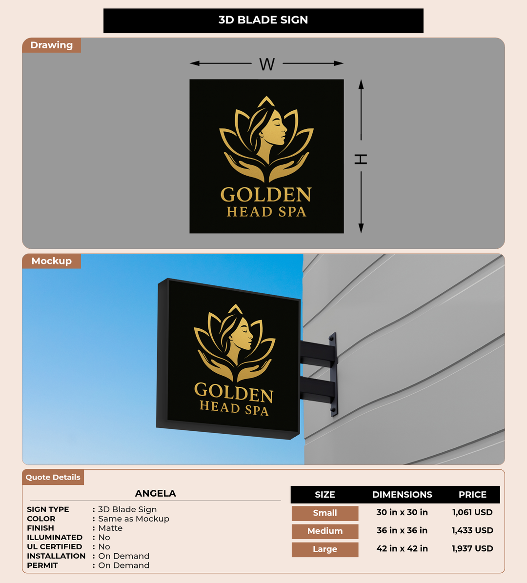 CUSTOM MOCKUP SIGN FOR Angela