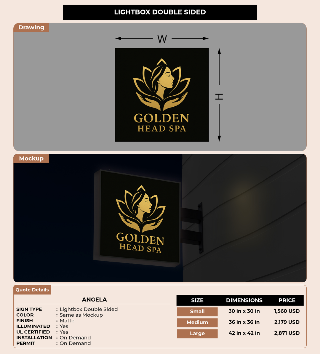 CUSTOM MOCKUP SIGN FOR Angela