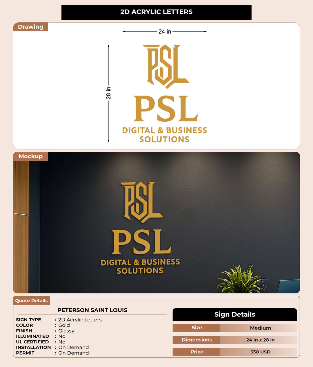 CUSTOM MOCKUP SIGN FOR Peterson Saint louis