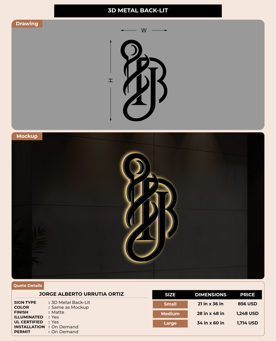 CUSTOM MOCKUP SIGN FOR jorge alberto urrutia ortiz