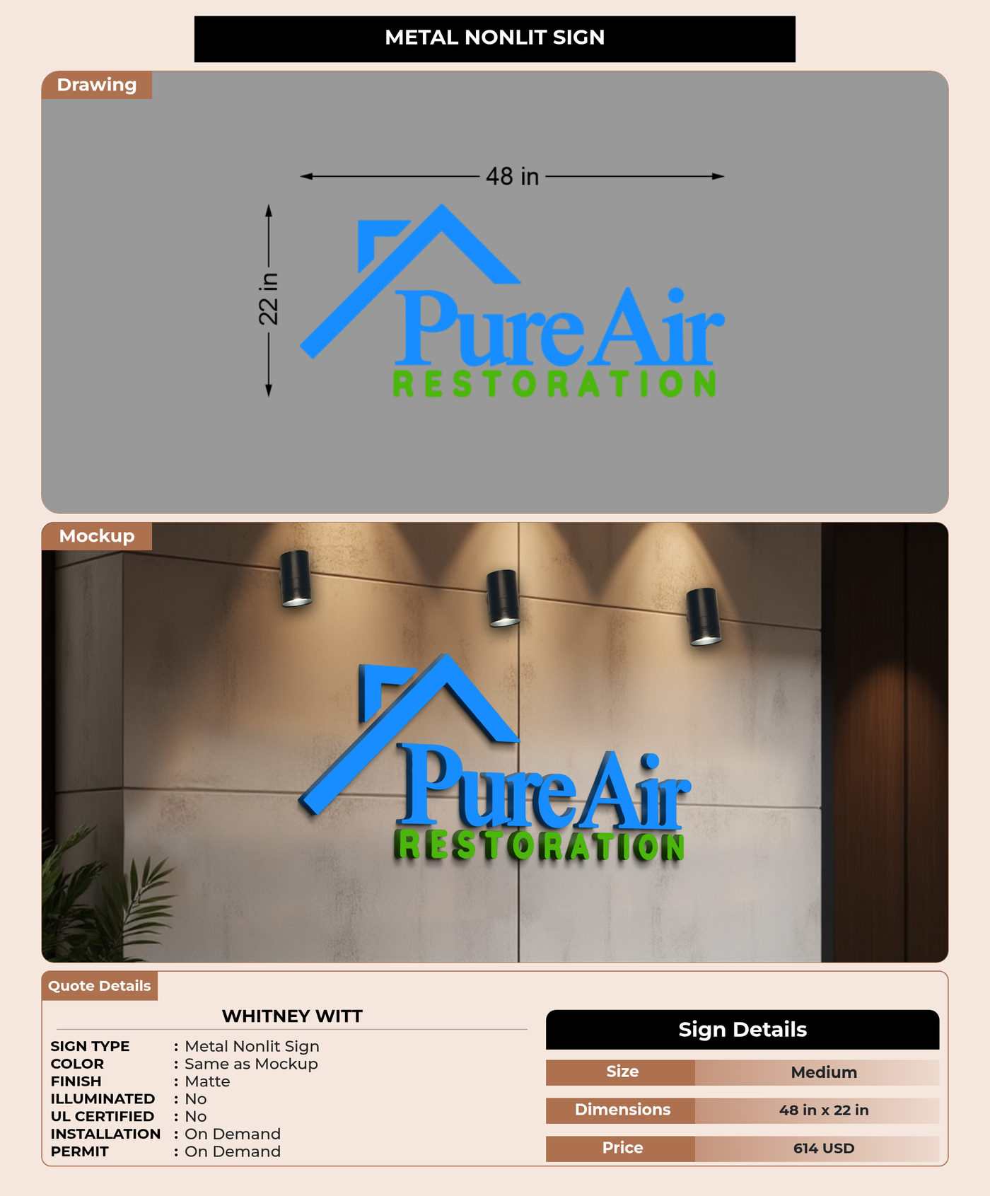 CUSTOM MOCKUP SIGN FOR Whitney Witt