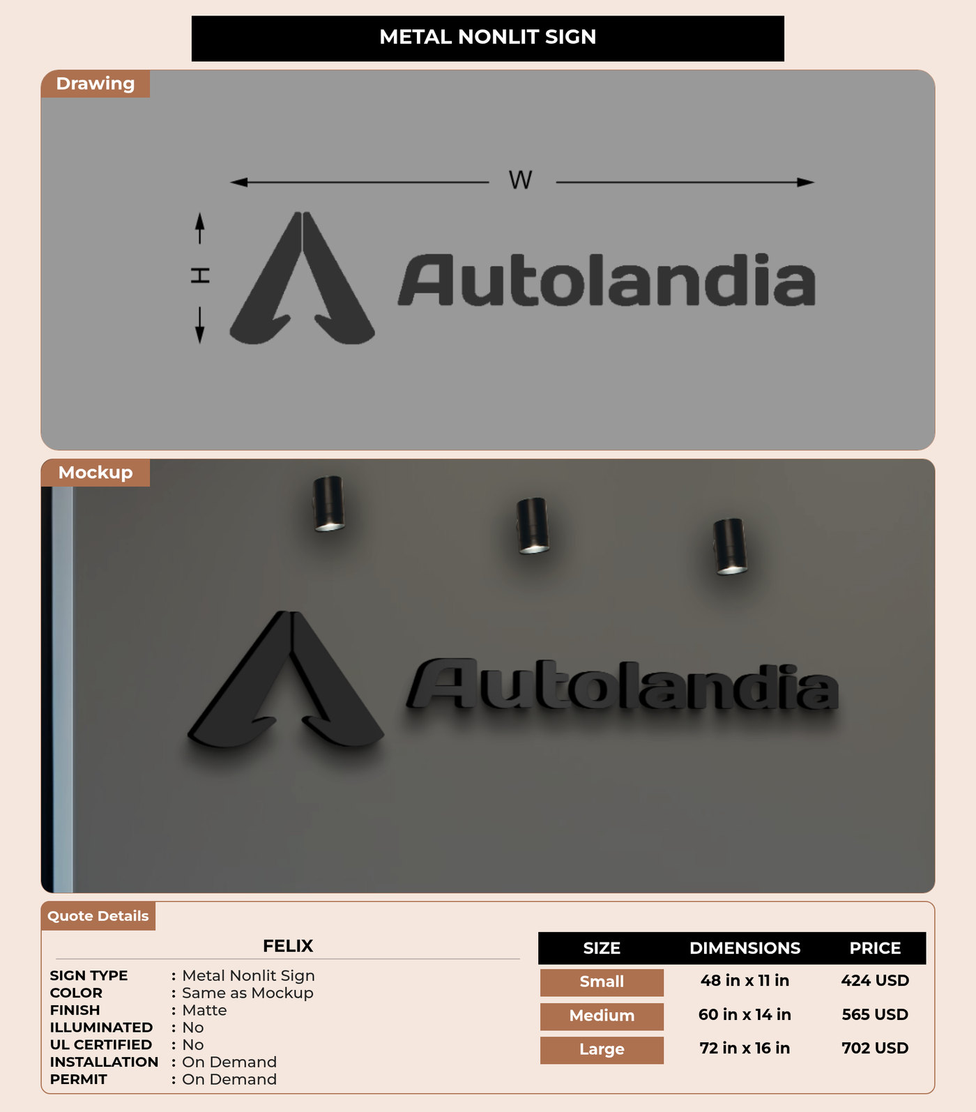 CUSTOM MOCKUP SIGN FOR Felix