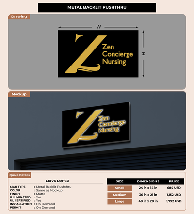 CUSTOM MOCKUP SIGN FOR Lidys lopez