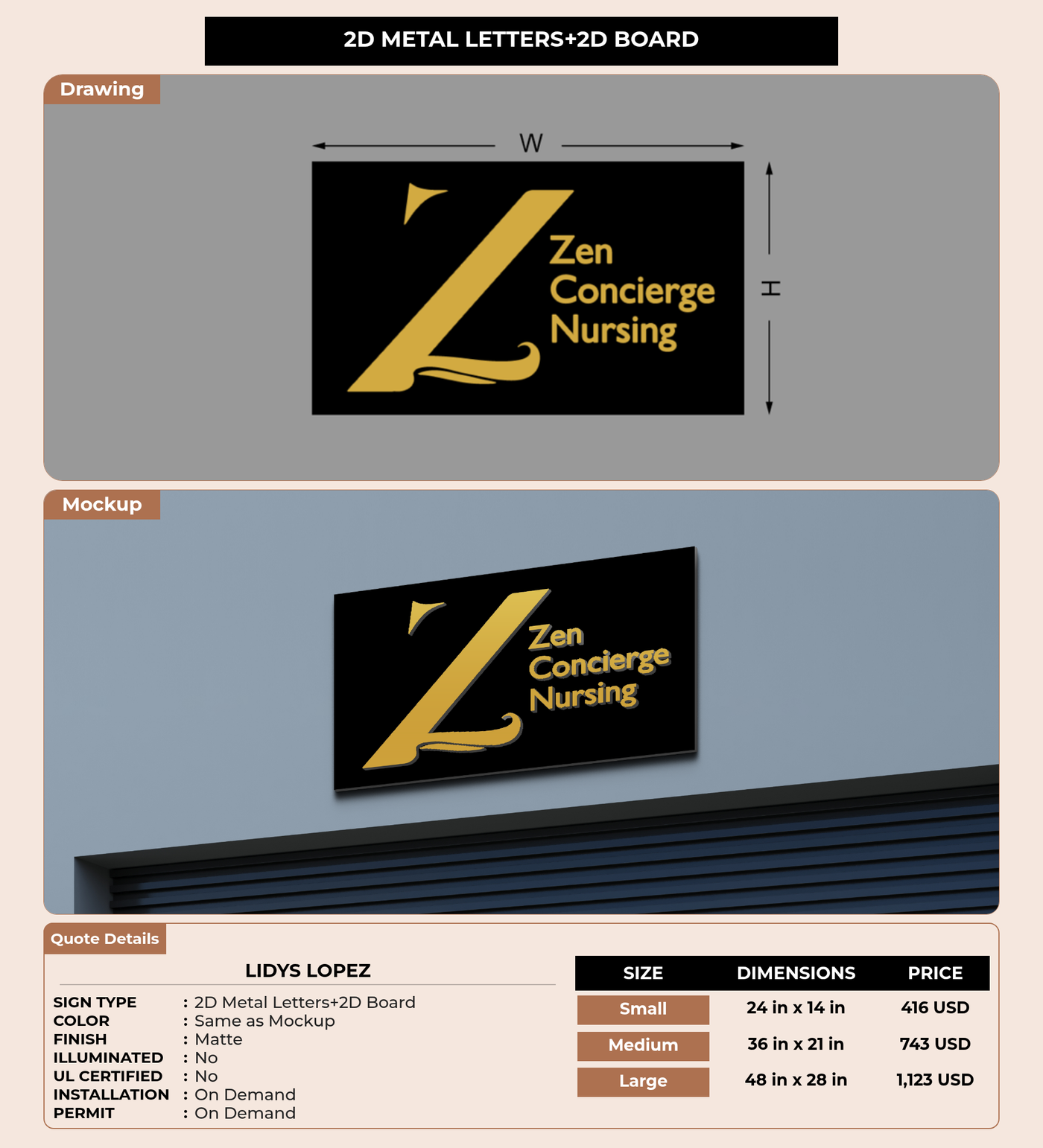 CUSTOM MOCKUP SIGN FOR Lidys lopez