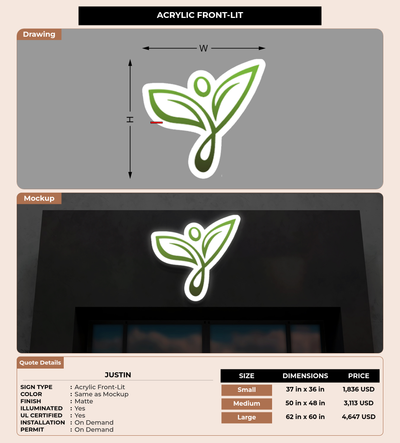 CUSTOM MOCKUP SIGN FOR Justin