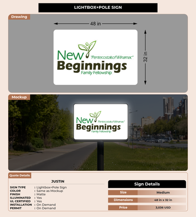 CUSTOM MOCKUP SIGN FOR Justin