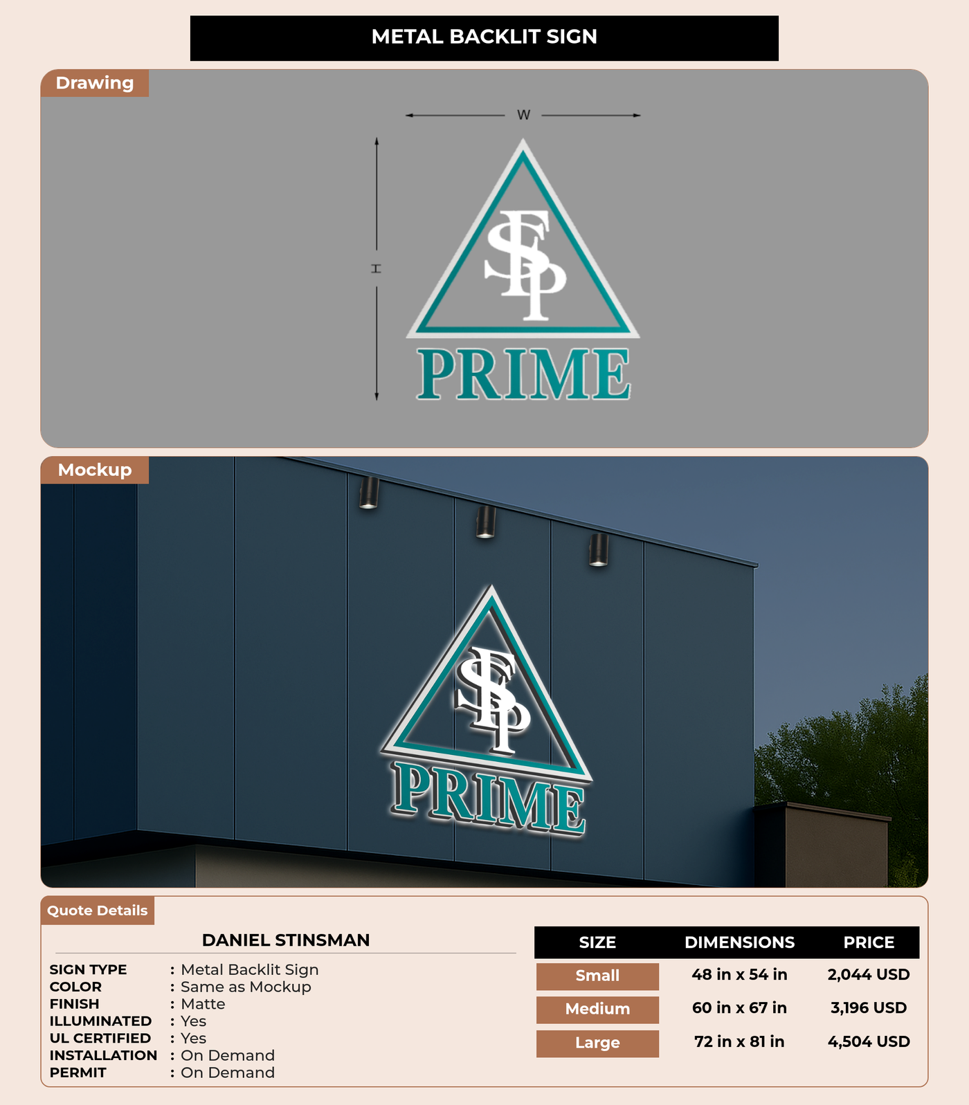 CUSTOM MOCKUP SIGN FOR Daniel Stinsman
