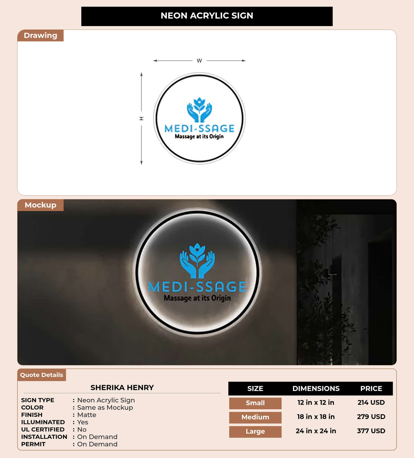 CUSTOM MOCKUP SIGN FOR Sherika Henry