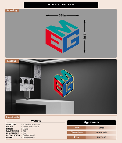 CUSTOM MOCKUP SIGN FOR Wendie