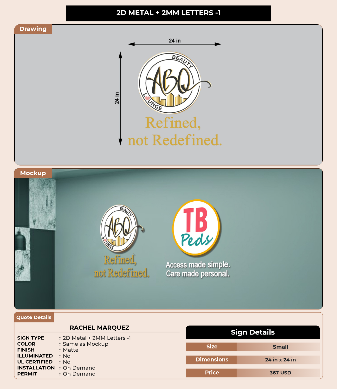 CUSTOM MOCKUP SIGN FOR Rachel Marquez