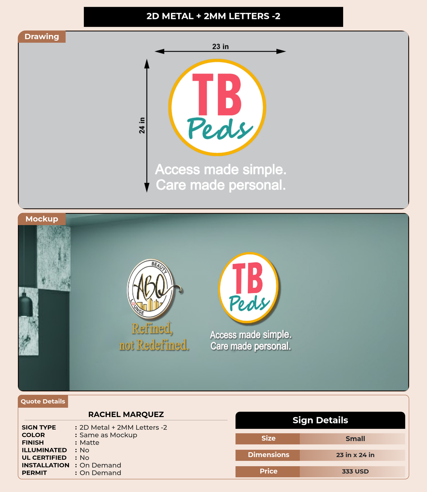 CUSTOM MOCKUP SIGN FOR Rachel Marquez