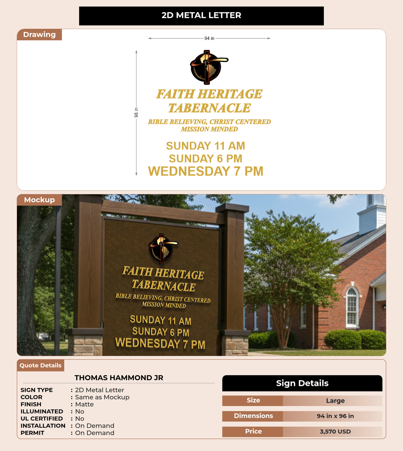 CUSTOM MOCKUP SIGN FOR Thomas Hammond Jr