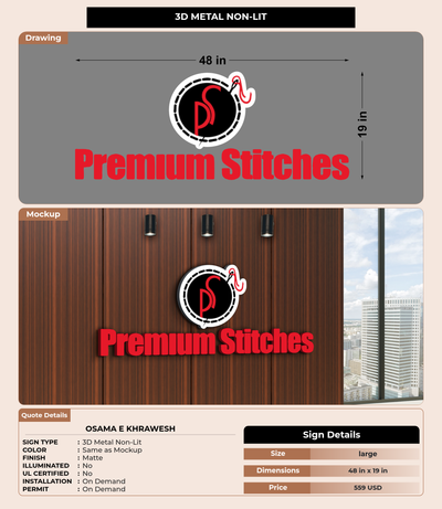 CUSTOM MOCKUP SIGN FOR Osama E Khrawesh