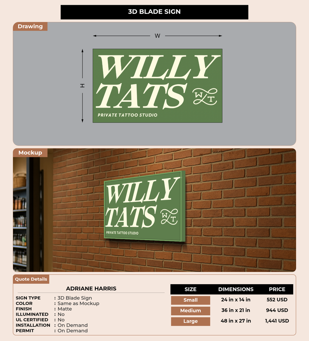 CUSTOM MOCKUP SIGN FOR Adriane  Harris