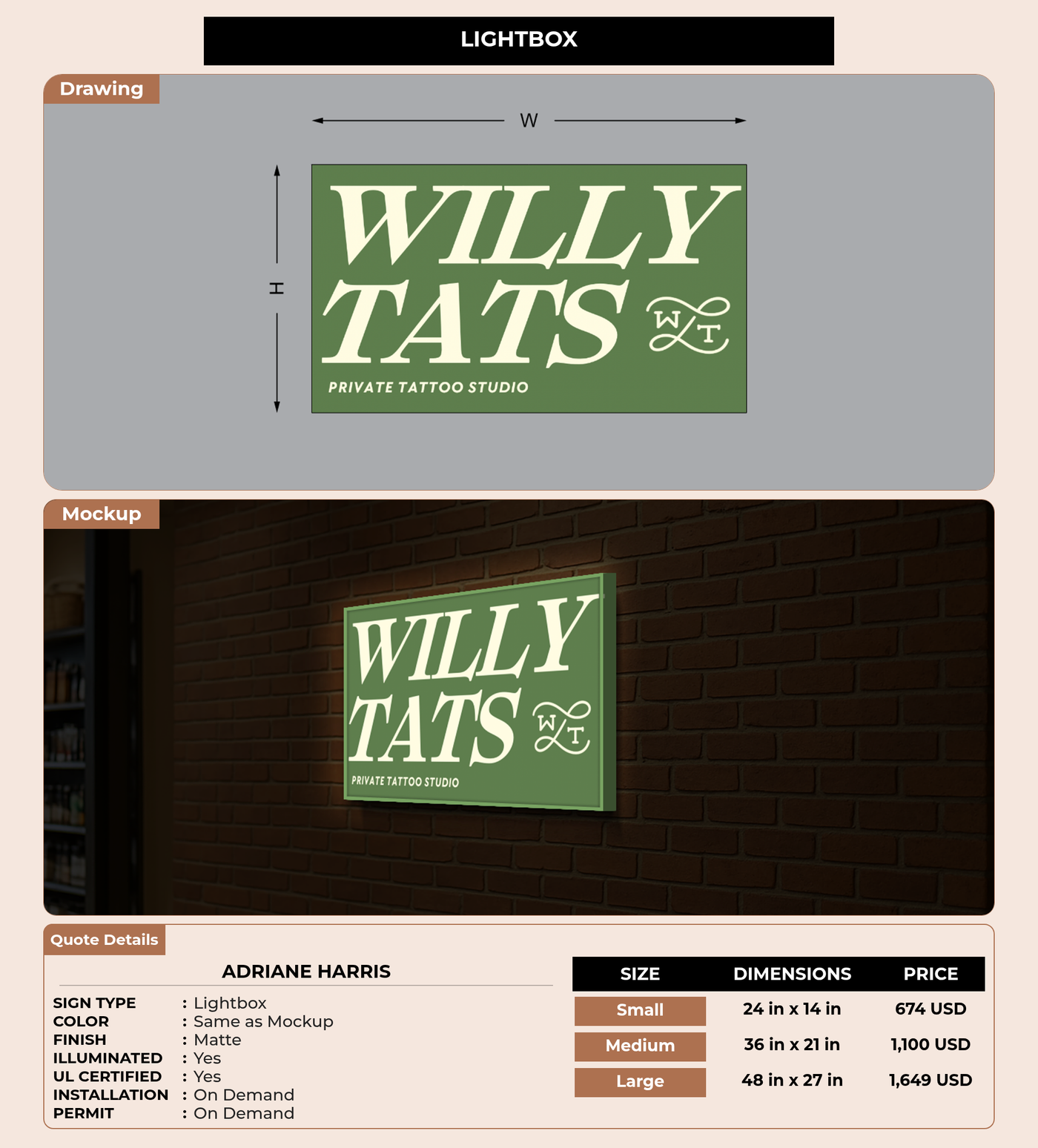 CUSTOM MOCKUP SIGN FOR Adriane  Harris