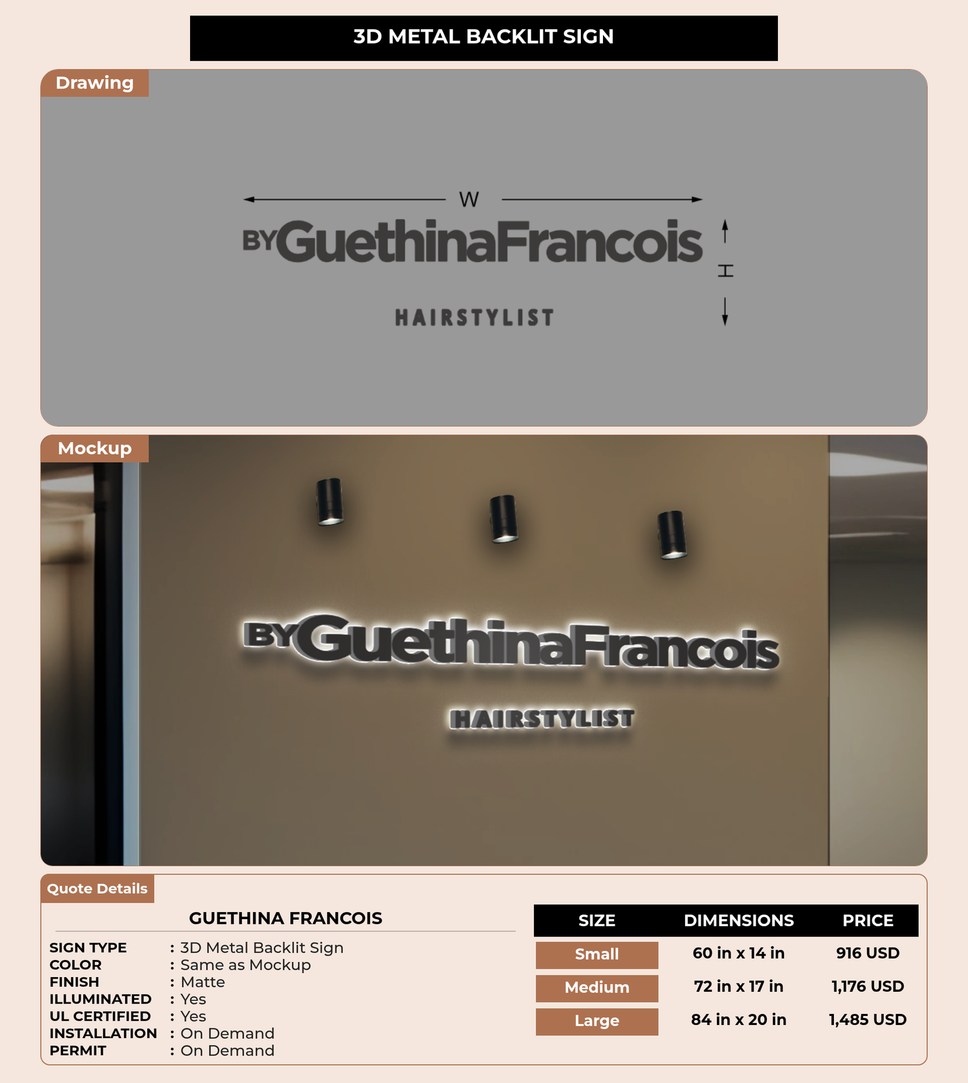 CUSTOM MOCKUP SIGN FOR Guethina Francois