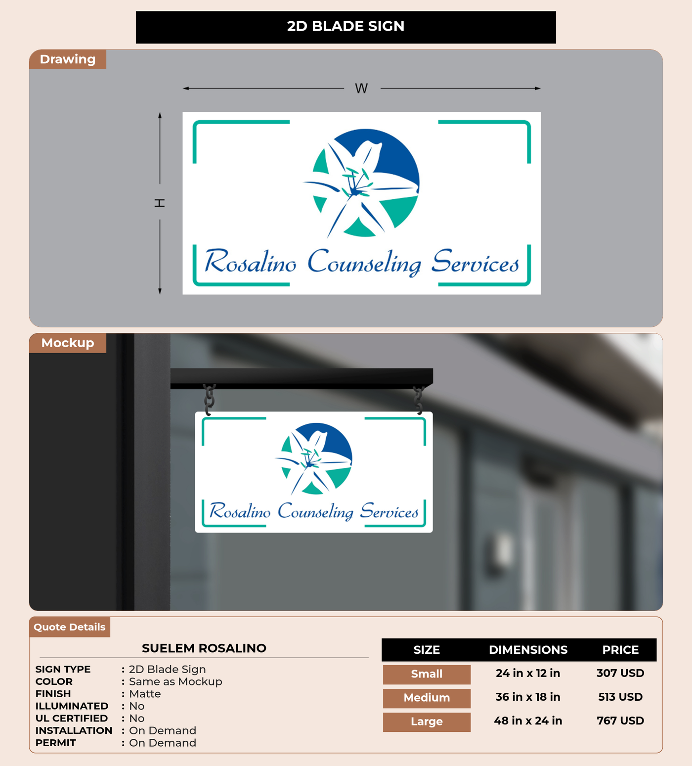 CUSTOM MOCKUP SIGN FOR Suelem Rosalino