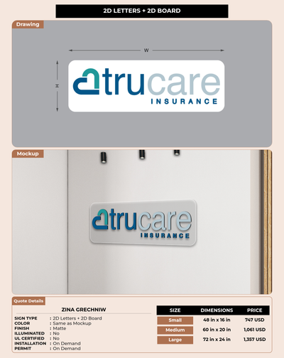 CUSTOM MOCKUP SIGN FOR Zina Grechniw