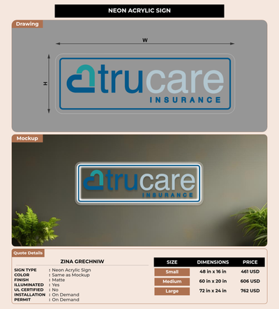 CUSTOM MOCKUP SIGN FOR Zina Grechniw