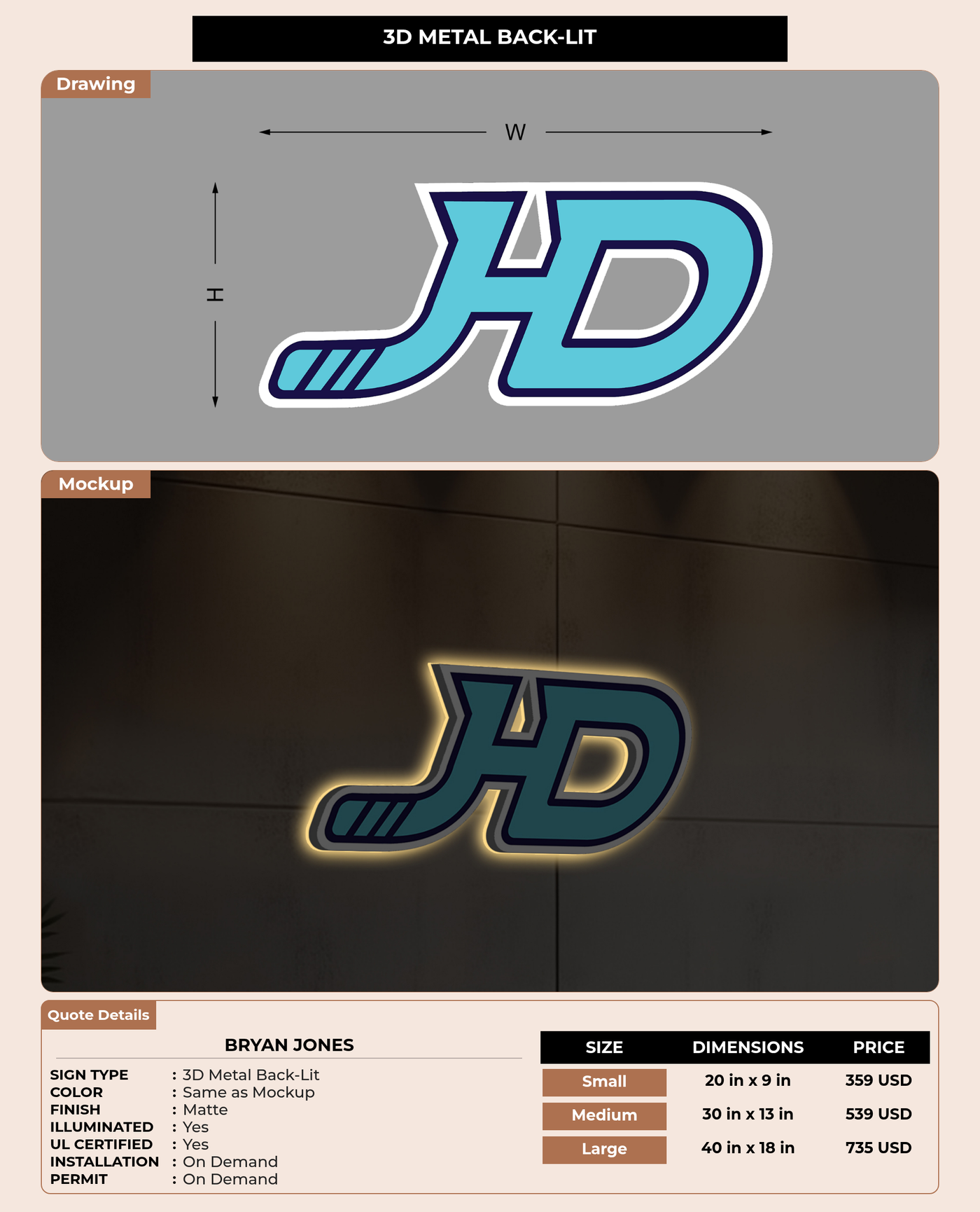 CUSTOM MOCKUP SIGN FOR Bryan Jones