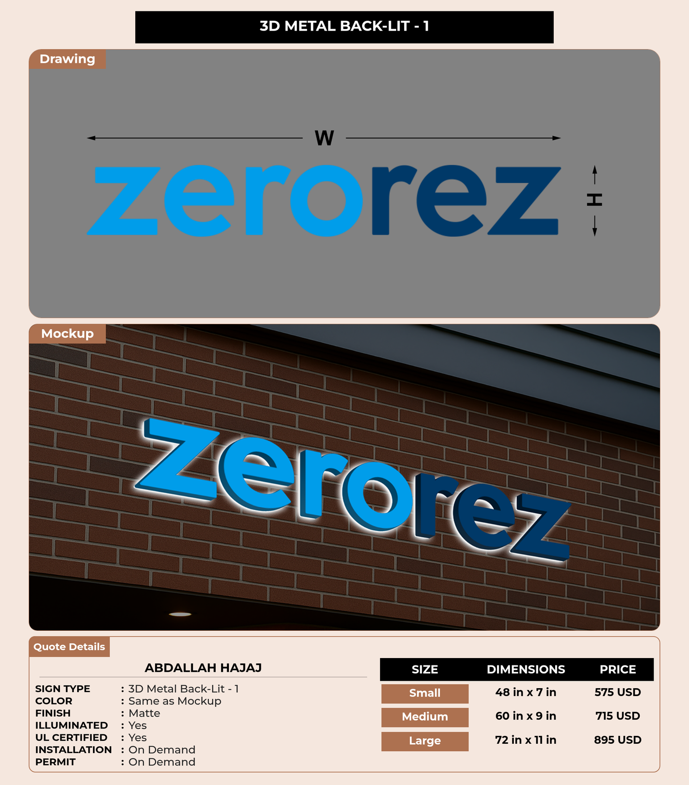CUSTOM MOCKUP SIGN FOR Abdallah Hajaj