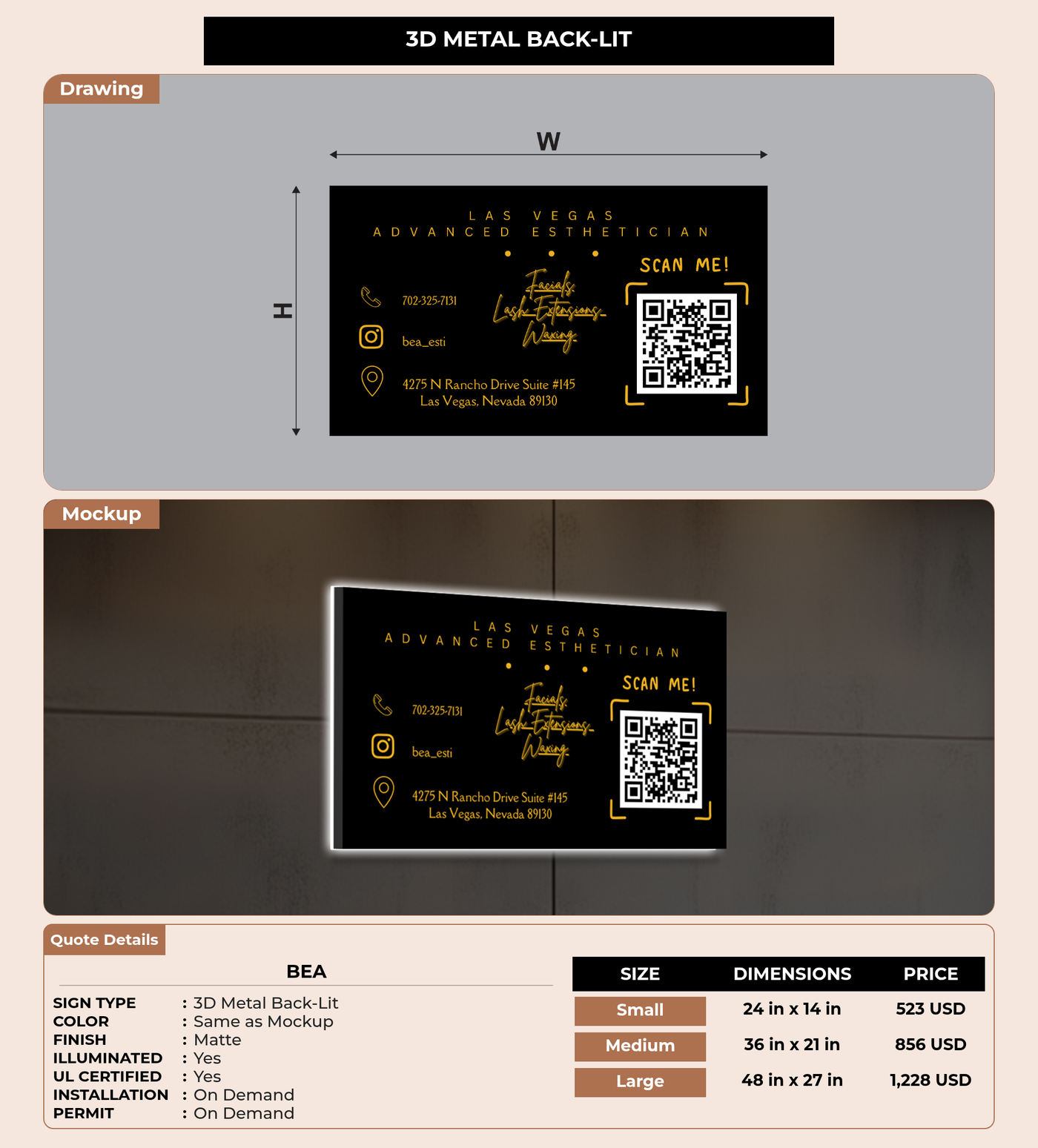 CUSTOM MOCKUP SIGN FOR Bea