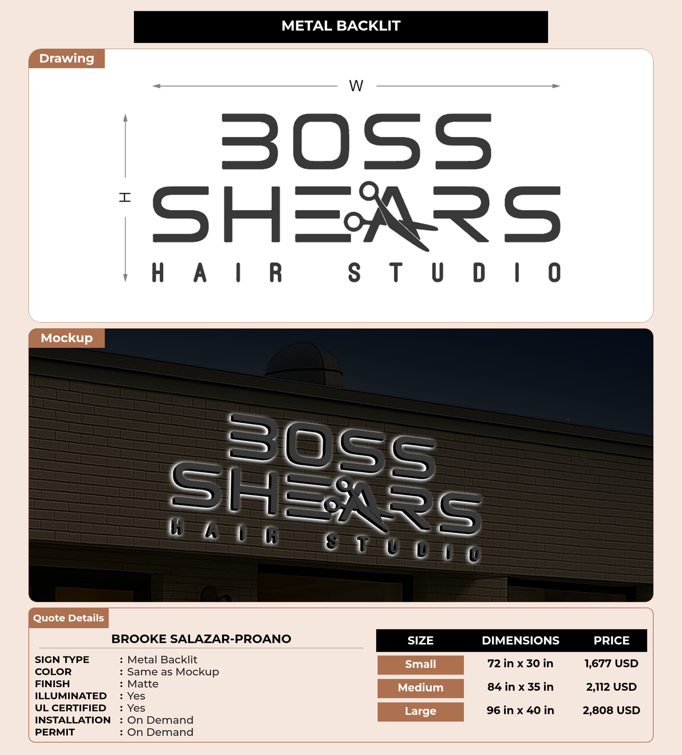 CUSTOM MOCKUP SIGN FOR Brooke Salazar-proano