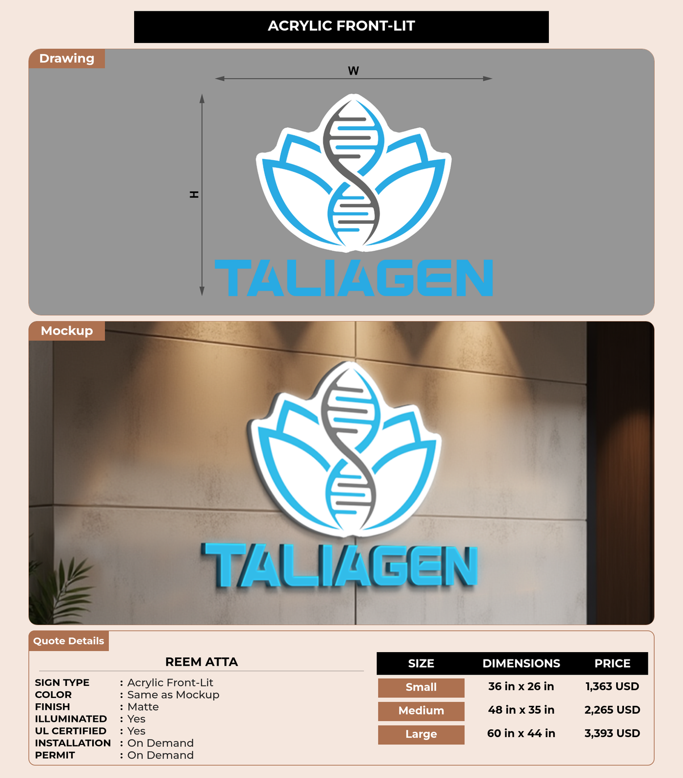 CUSTOM MOCKUP SIGN FOR Reem Atta