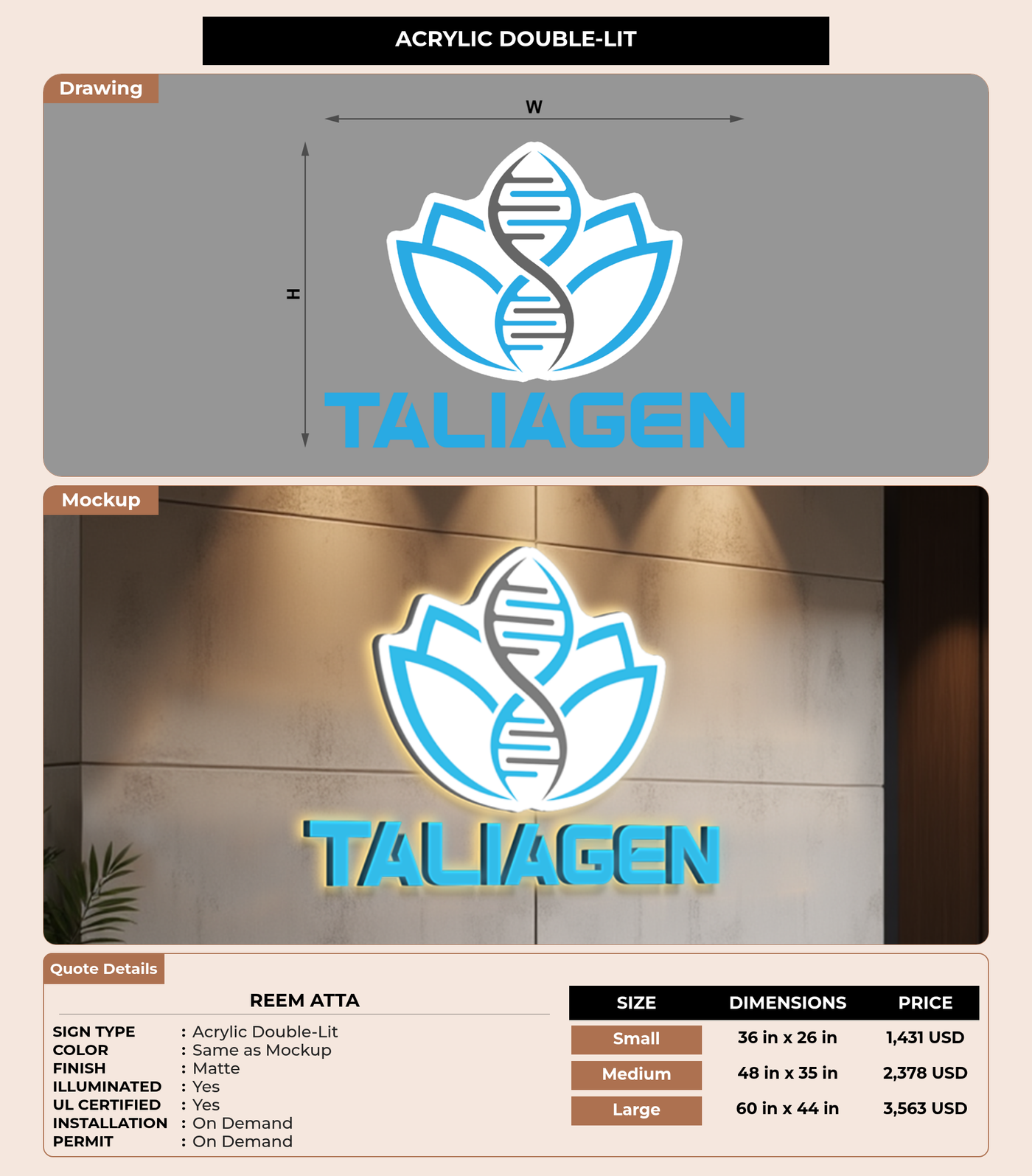 CUSTOM MOCKUP SIGN FOR Reem Atta