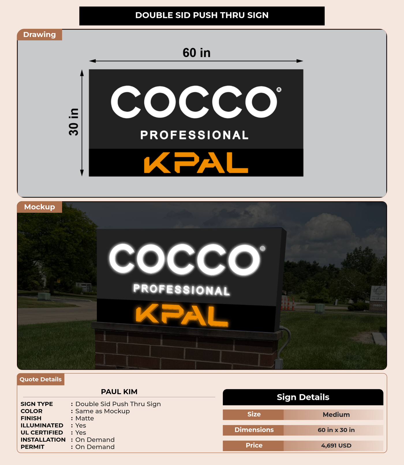 CUSTOM MOCKUP SIGN FOR Paul Kim