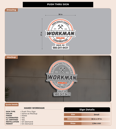 CUSTOM MOCKUP SIGN FOR Mandi Workman