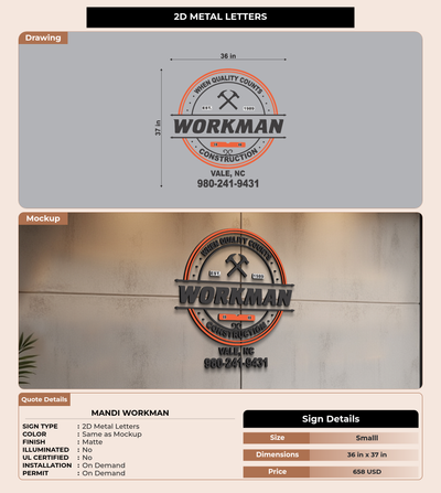 CUSTOM MOCKUP SIGN FOR Mandi Workman
