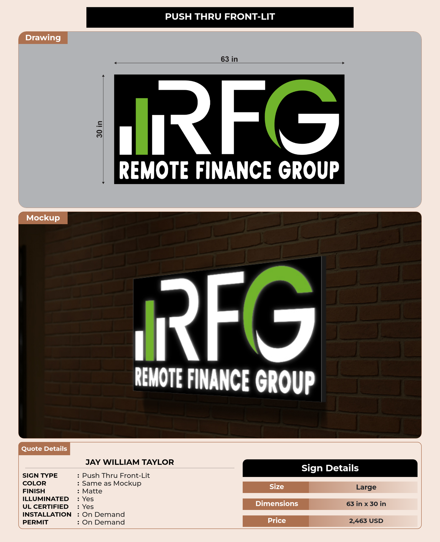 CUSTOM MOCKUP SIGN FOR JAY WILLIAM TAYLOR