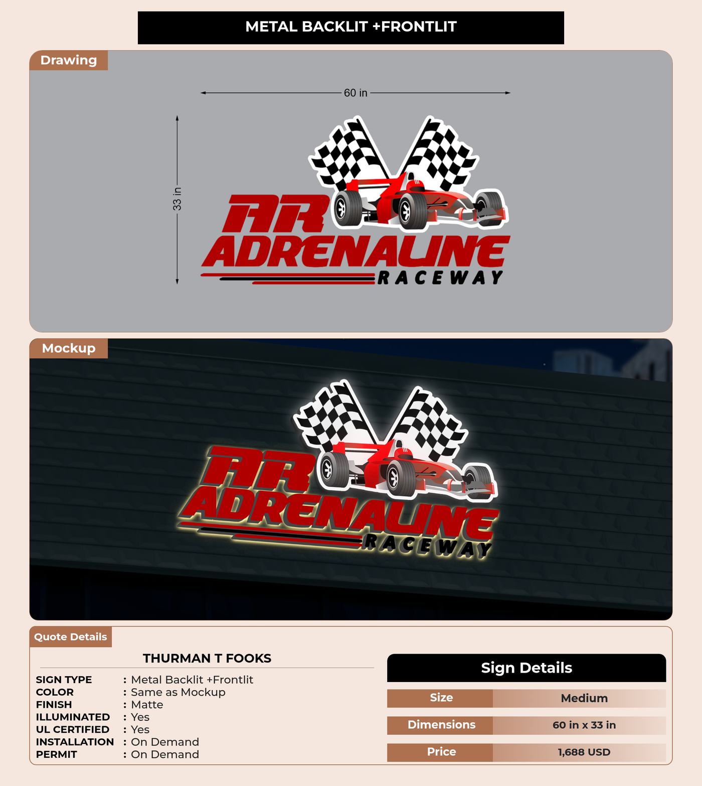 CUSTOM MOCKUP SIGN FOR THURMAN T FOOKS