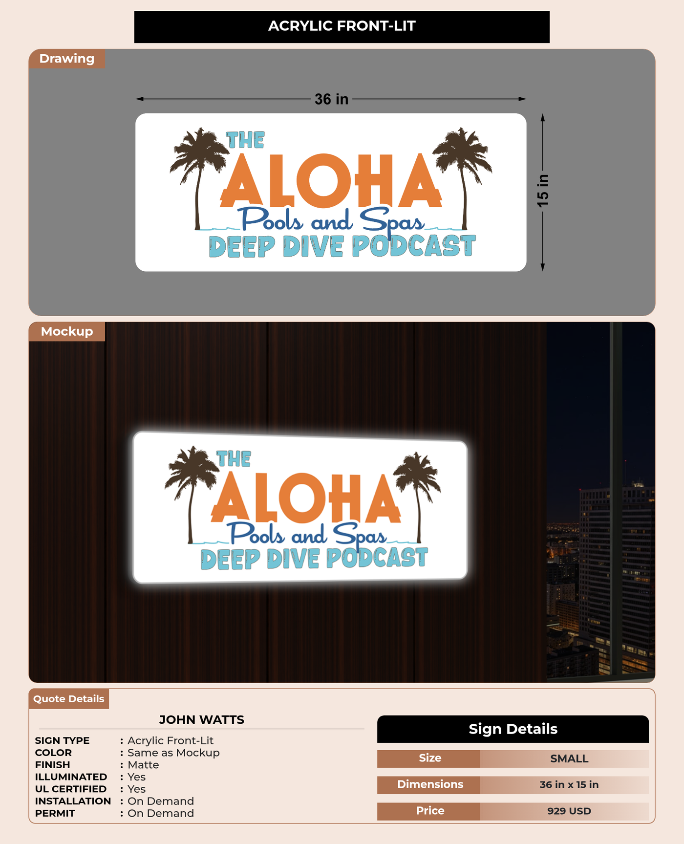 CUSTOM MOCKUP SIGN FOR John Watts