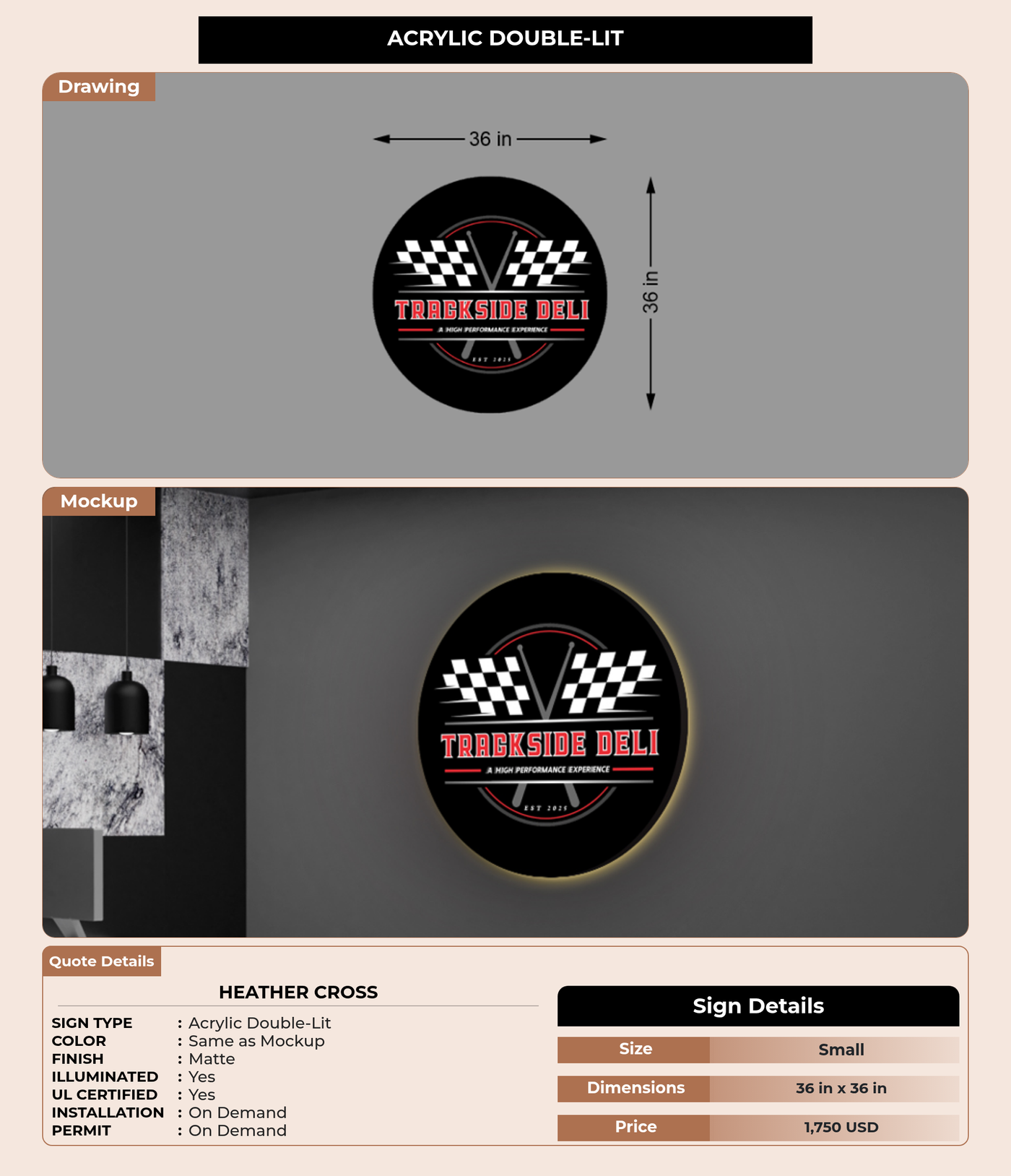 CUSTOM MOCKUP SIGN FOR Heather Cross