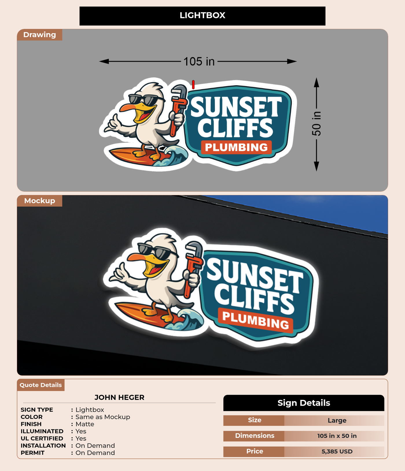 CUSTOM MOCKUP SIGN FOR John Heger