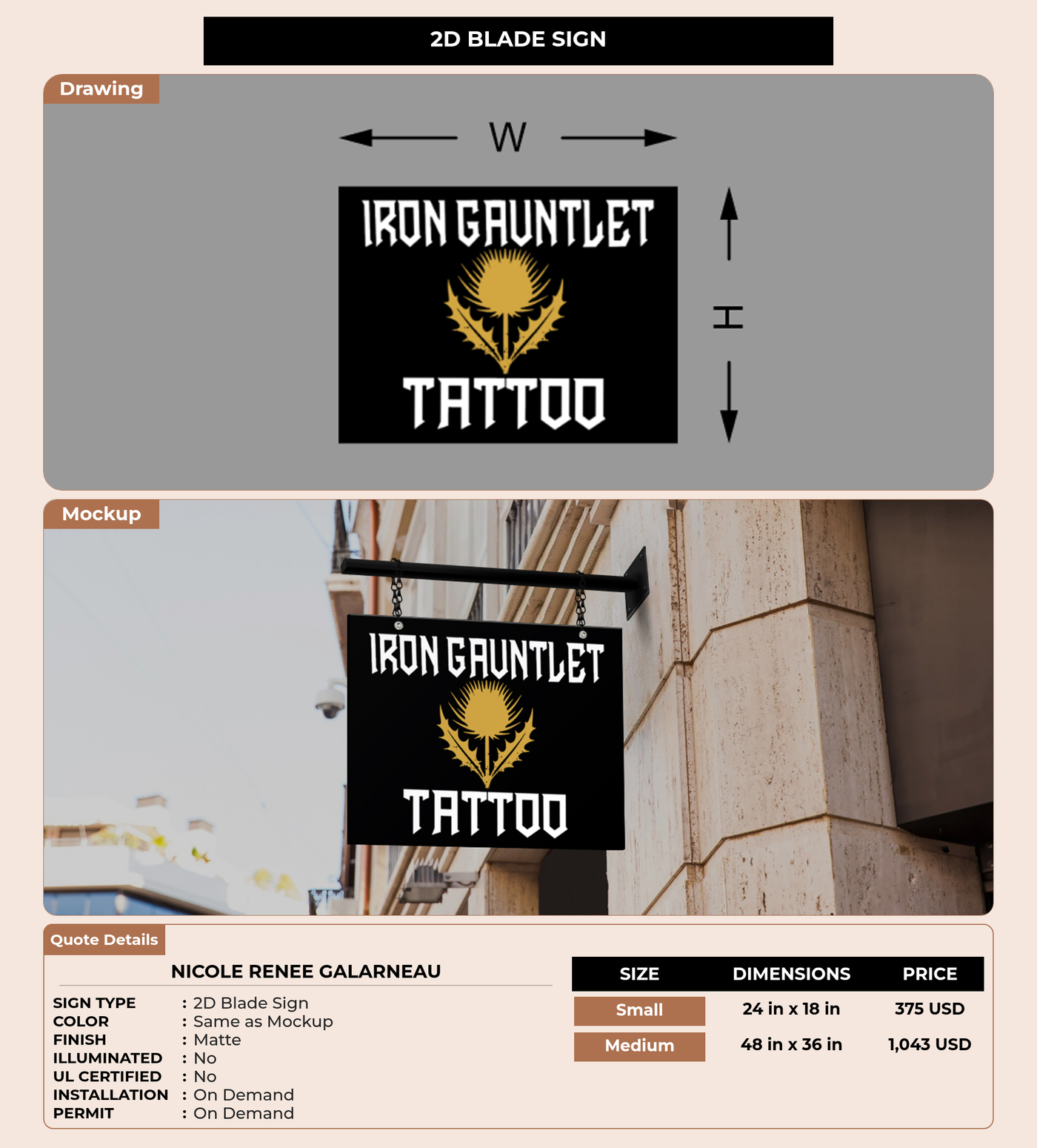 CUSTOM MOCKUP SIGN FOR Nicole Renee Galarneau