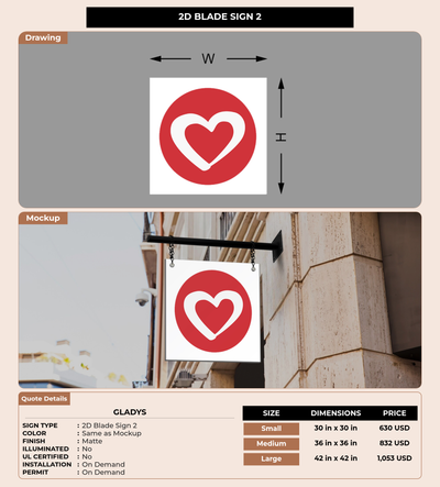 CUSTOM MOCKUP SIGN FOR Gladys