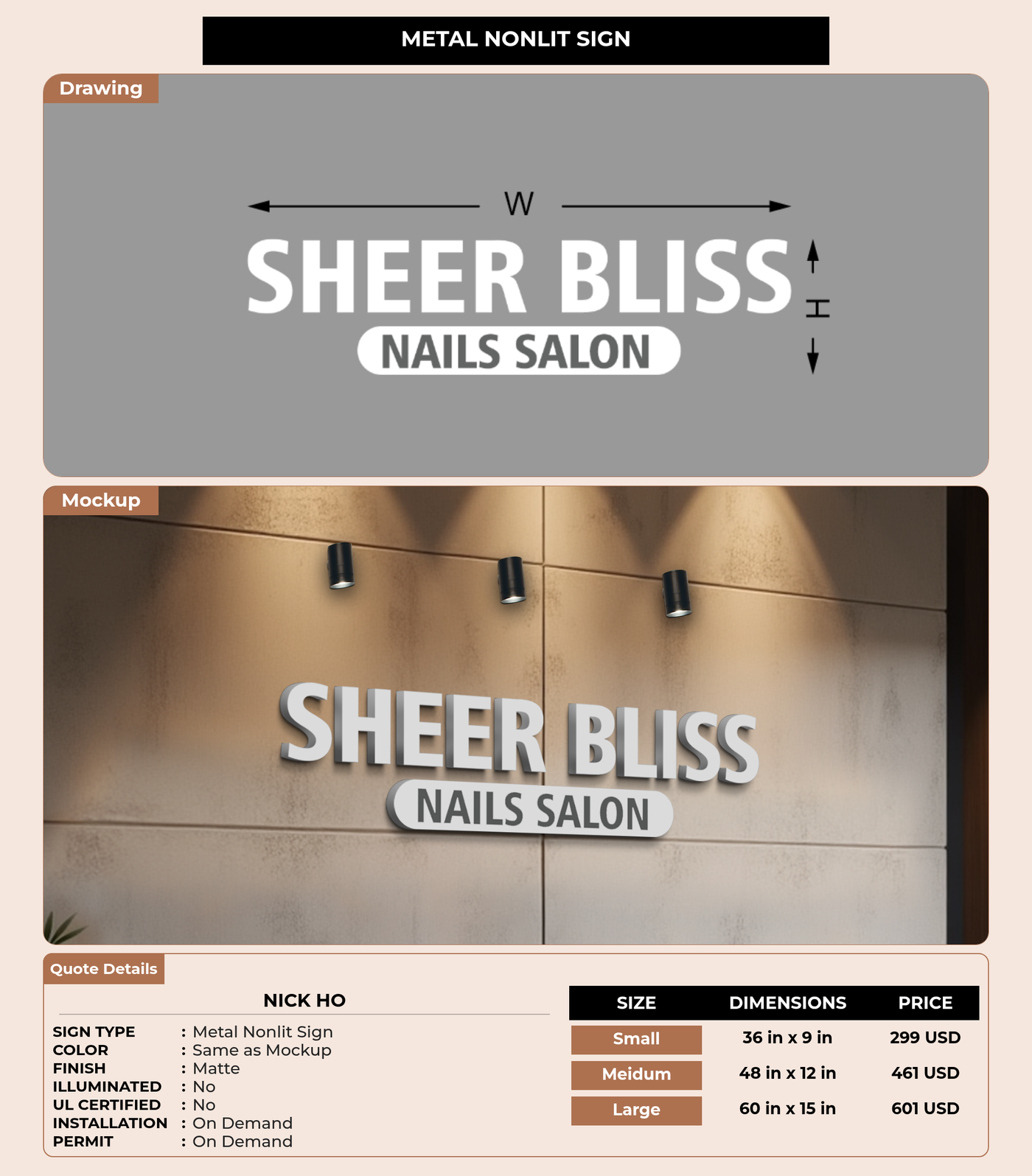 CUSTOM MOCKUP SIGN FOR Nick ho