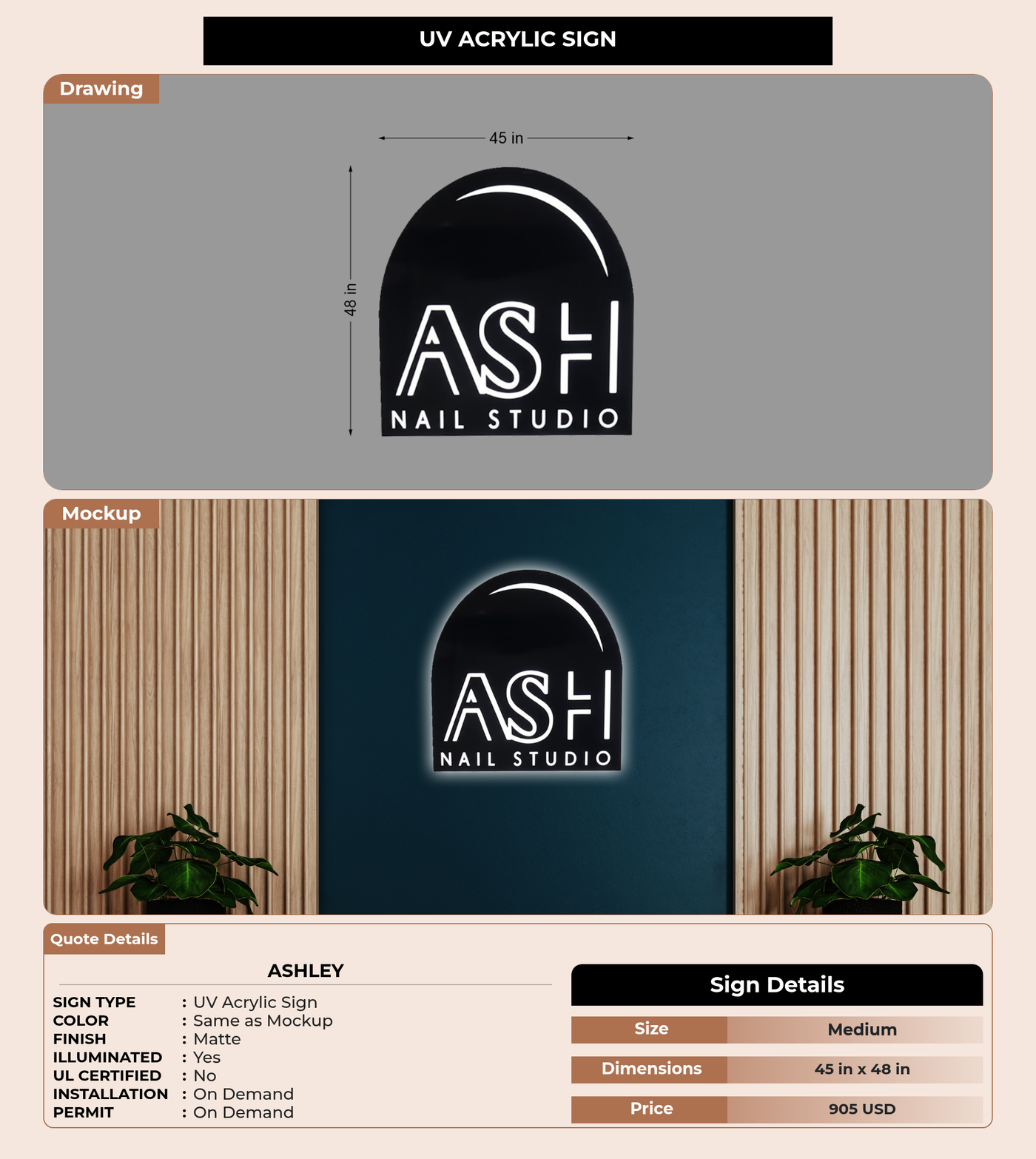 CUSTOM MOCKUP SIGN FOR Ashley